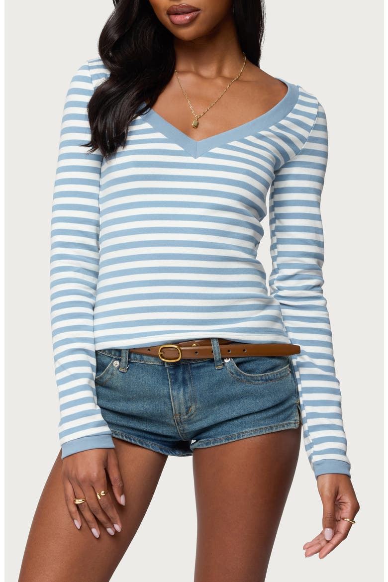 Kimi Stripe Long Sleeve Top, Main, color, BLUE-WHITE