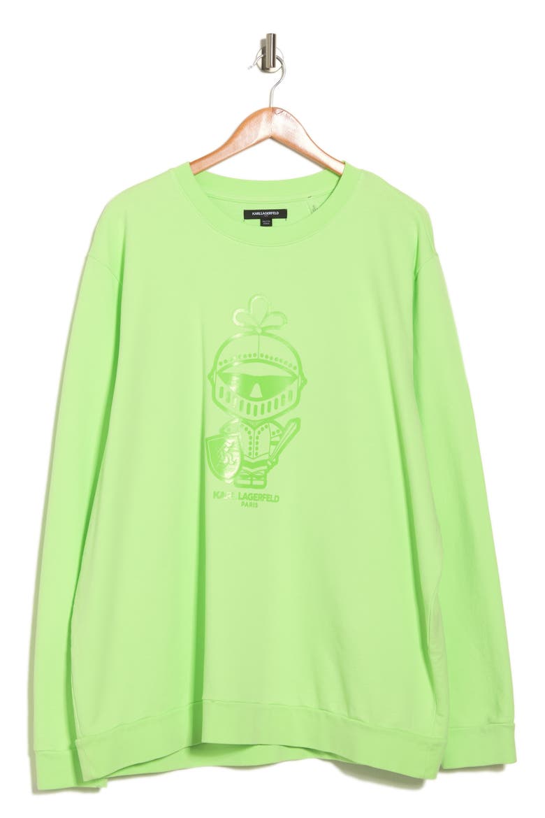 French Terry Graphic Sweatshirt, Main, color, LIME GREEN