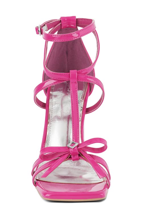 London Rag Affluence Crystal T-strap Sandal In Fuchsia