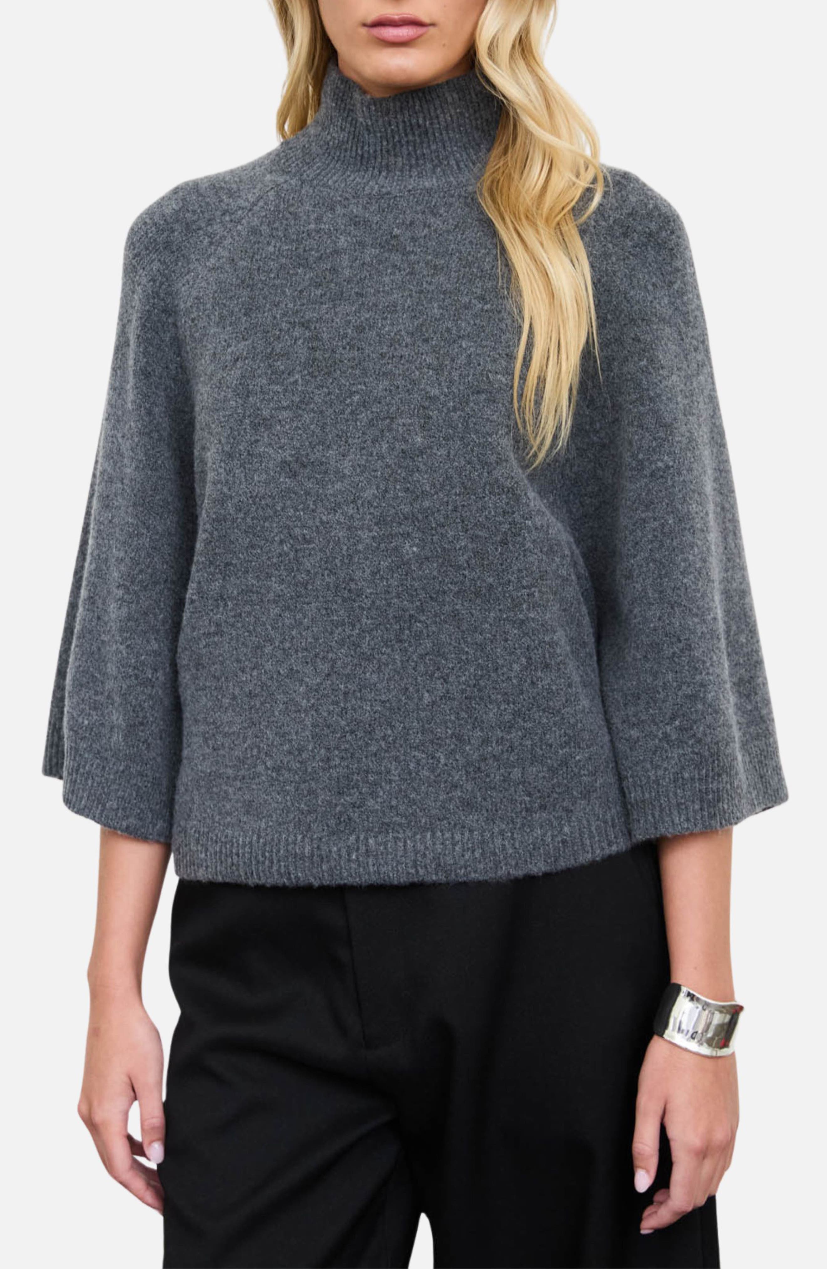 Marled Mock Neck Sweater