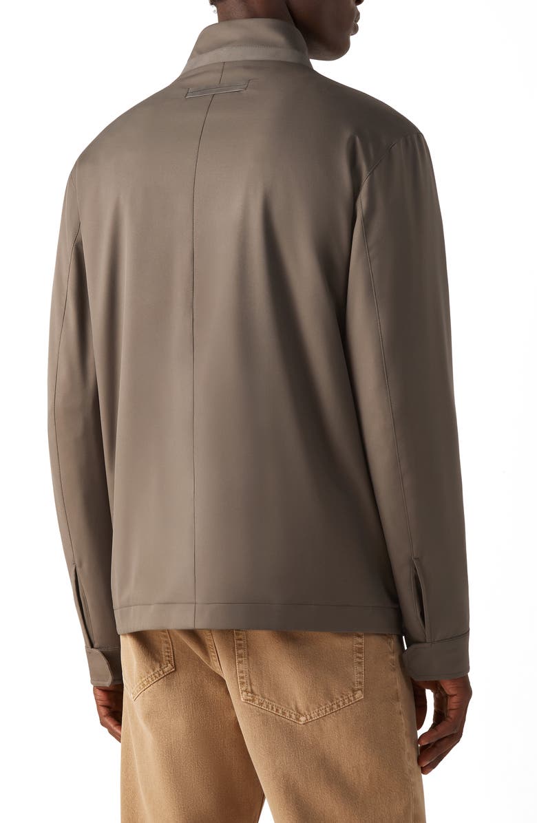 ZEGNA Microfiber Motorin 125cc Field Jacket, Alternate, color, Dark Taupe
