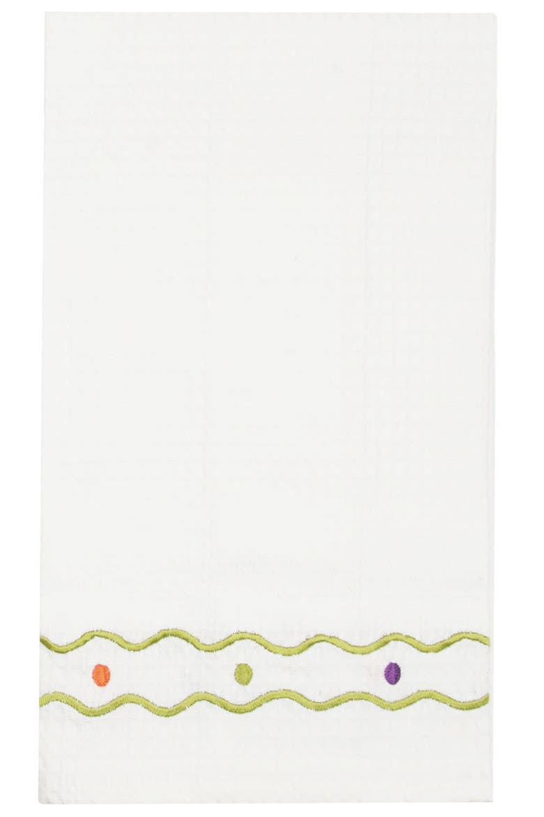 Ms. Candy Witch Hat Embroidered 100% Cotton Flour Sack Halloween Dishtowel, Alternate, color, White