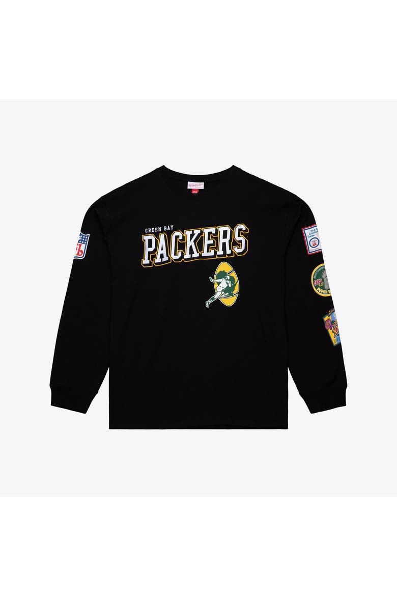 Men's Mitchell & Ness  Black Green Bay Packers Big & Tall Training Camp Long Sleeve T-Shirt, Main, color, Black