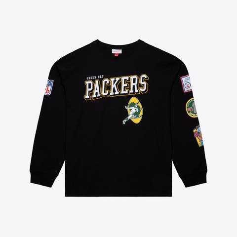 Men's Mitchell & Ness  Black Green Bay Packers Big & Tall Training Camp Long Sleeve T-Shirt