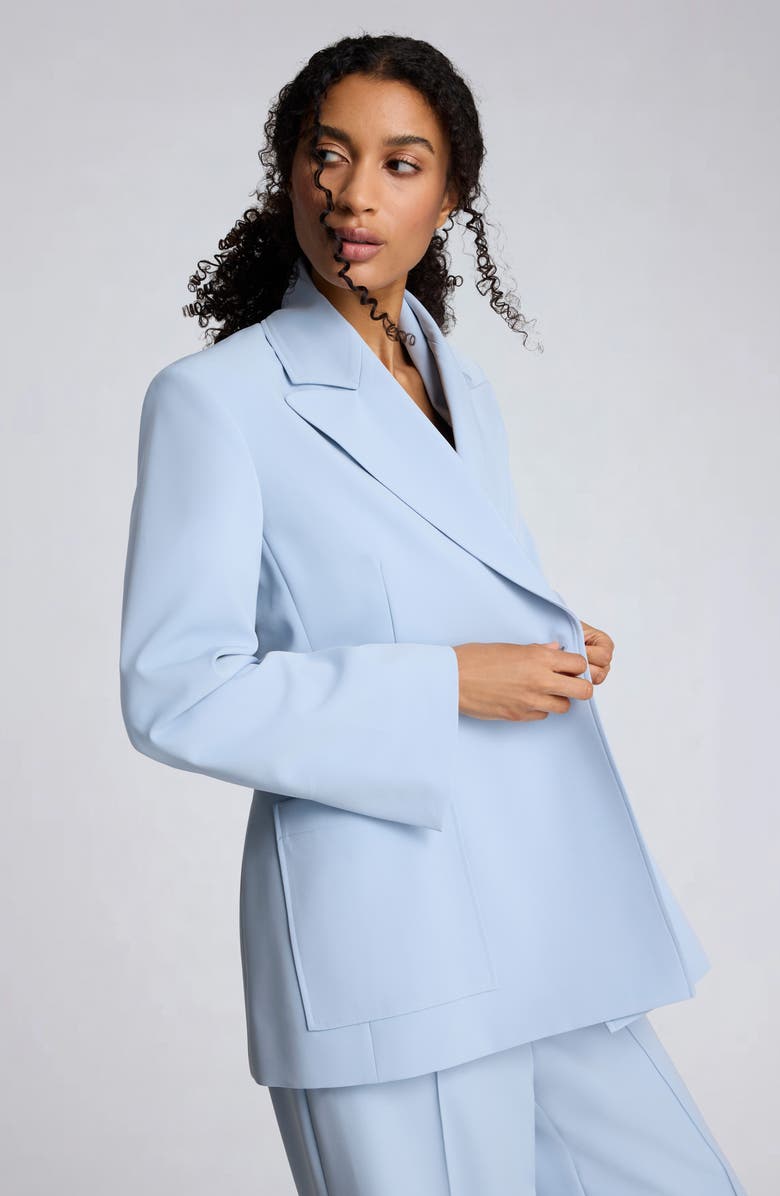 Kenneth Cole Double Breasted Contour Jacket, Alternate, color, Blue Dawn