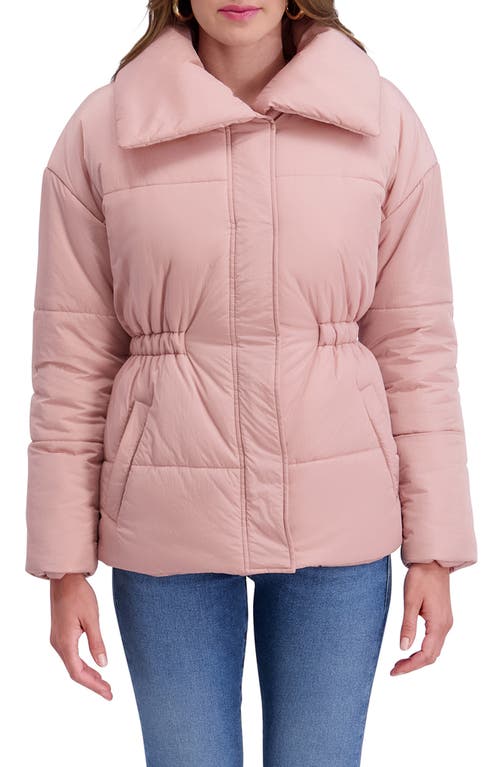 Kensie Envelope Collar Puffer Coat In Pink