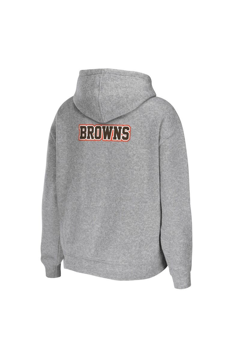WEAR by Erin Andrews Women's WEAR by Erin Andrews Heathered Gray Cleveland Browns Team Full-Zip Hoodie, Alternate, color, 