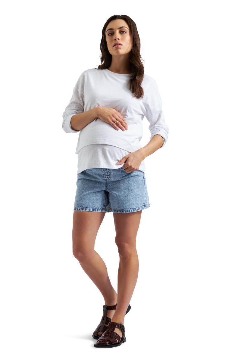 Ripe Maternity Brooklyn Denim Short, Alternate, color, Light Wash