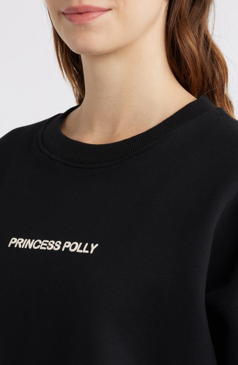 Princess Polly Brand Logo Sweatshirt, Alternate, color, Black
