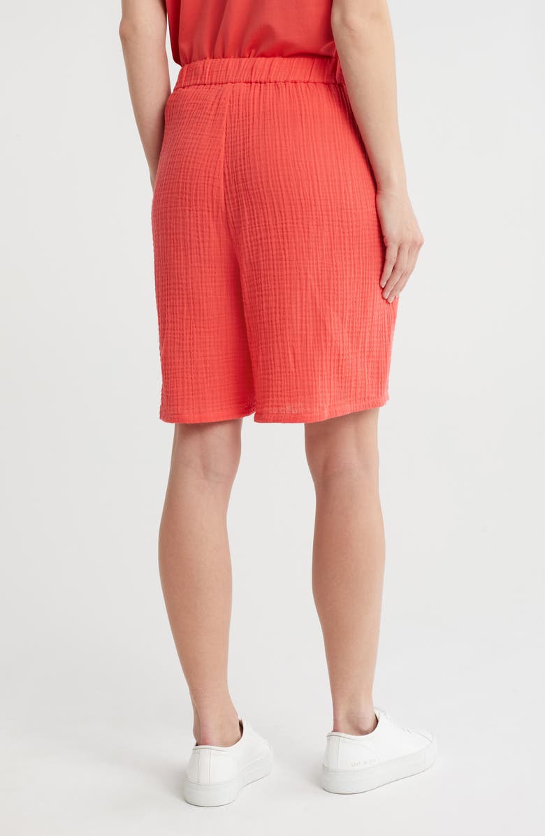 Eileen Fisher Organic Cotton Drawstring Shorts, Alternate, color, Watermelon