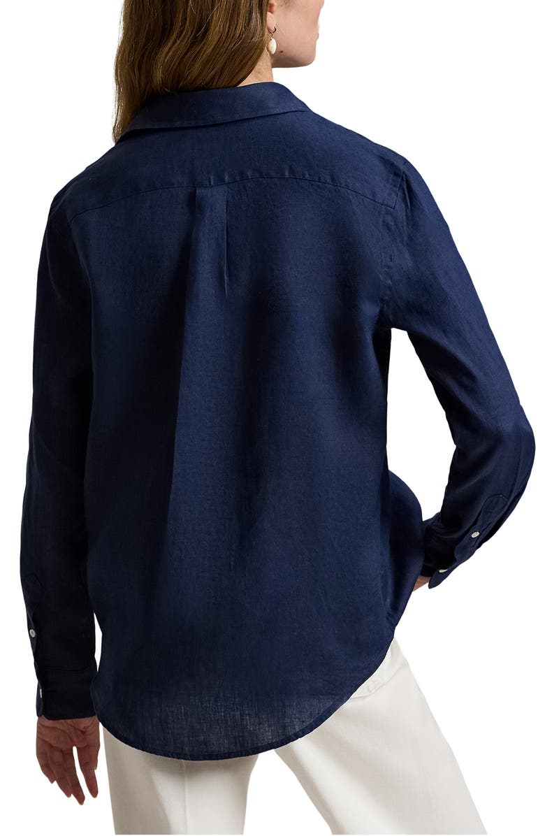 Polo Ralph Lauren Linen Shirt, Alternate, color, Newport Navy