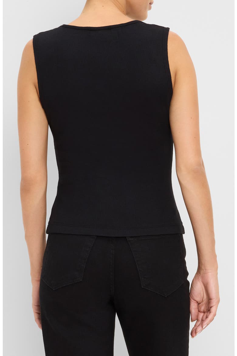 Lune Shirred Front Tank, Alternate, color, BLACK
