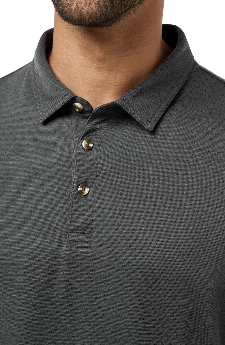 TravisMathew Handsome Town Long Sleeve Polo, Alternate, color, Heather Black