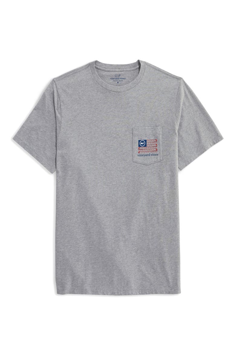 Men's Golf Flag Cotton Graphic Pocket Tee, Main, color, GREY HEATHER