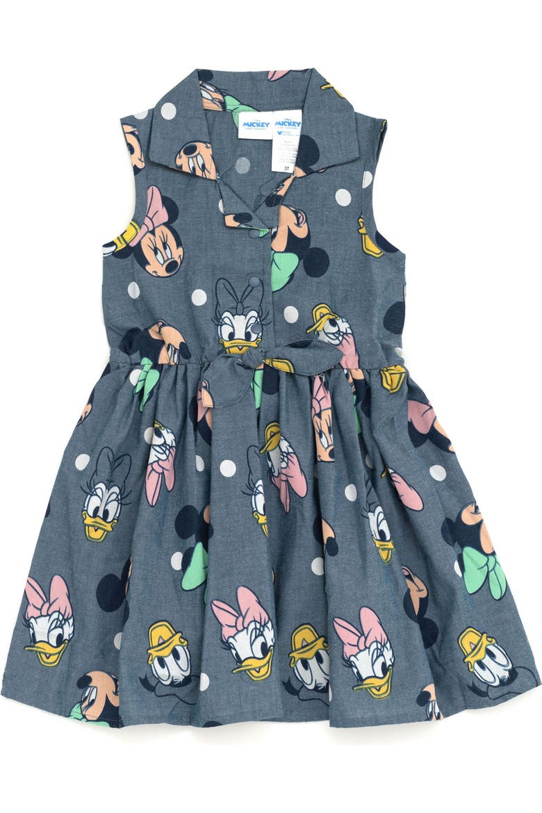 Mickey Mouse & Friends Chambray Dress, Main, color, Mickey Friends Blue