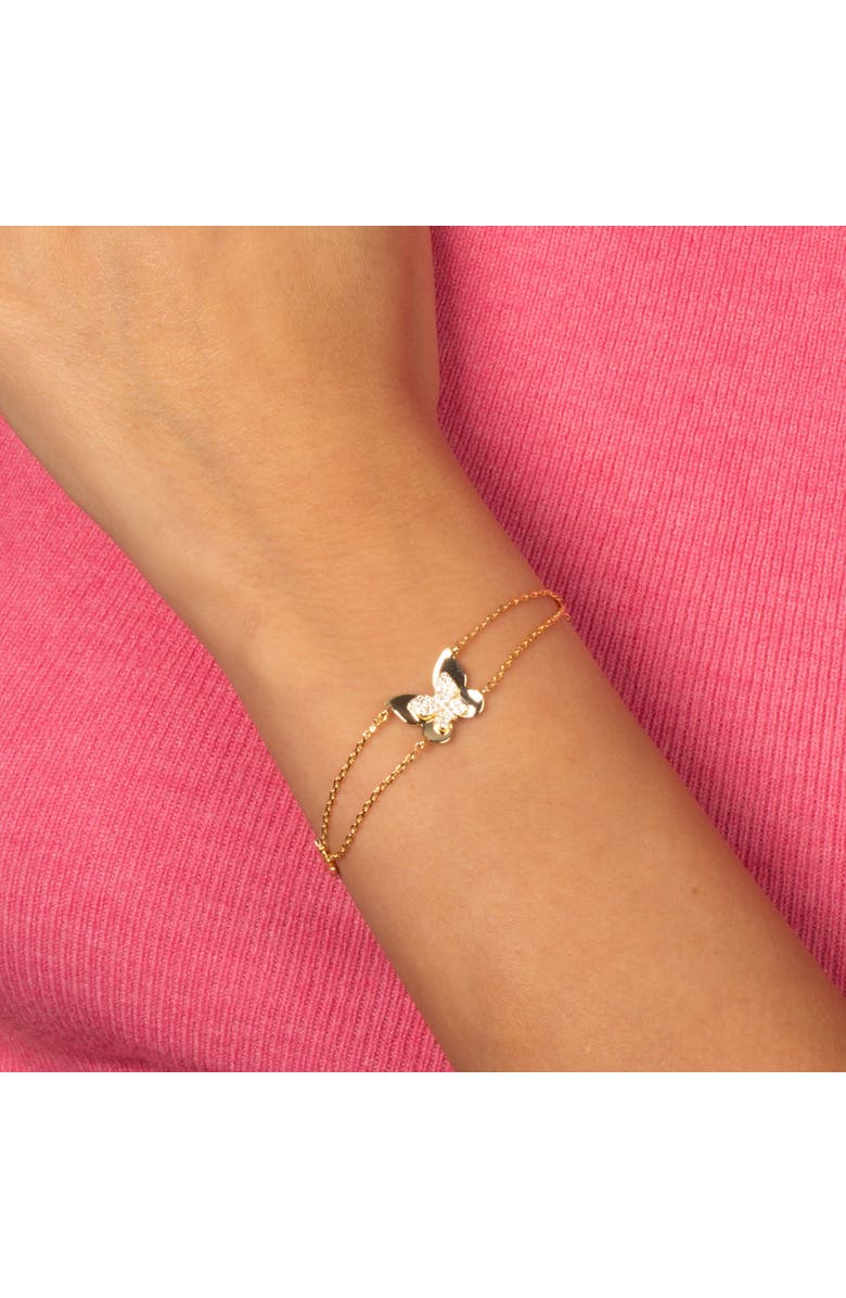 BY ADINA EDEN CZ Multi Butterfly Double Chain Bracelet, Alternate, color,