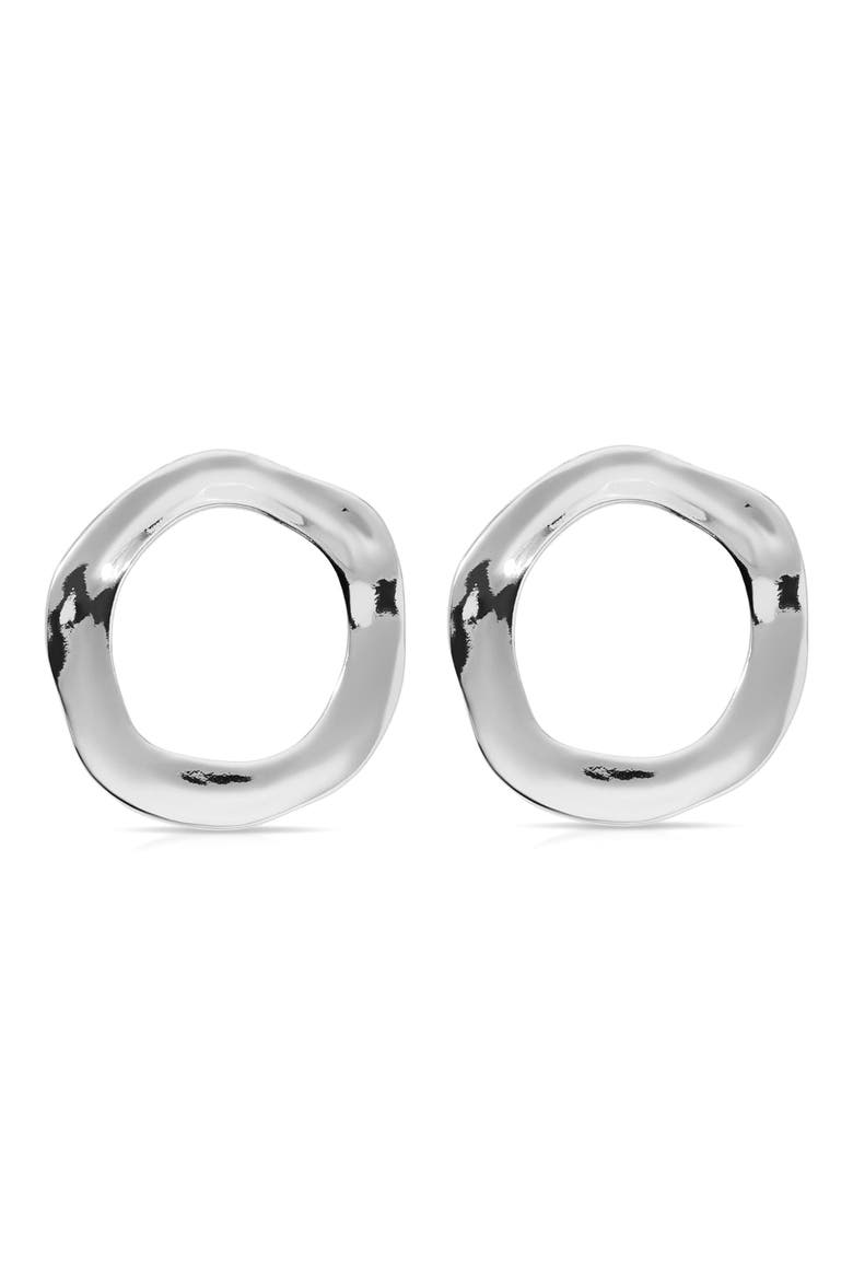 Open Circle Drop Earrings, Main, color, SILVER