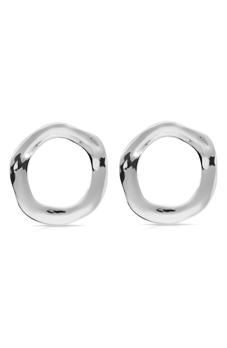 Ettika Open Circle Drop Earrings, Main, color, Silver