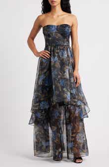 Marie Strapless Tiered Maxi Cocktail Dress