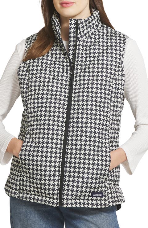 Houndstooth Quilted Puffer Vest