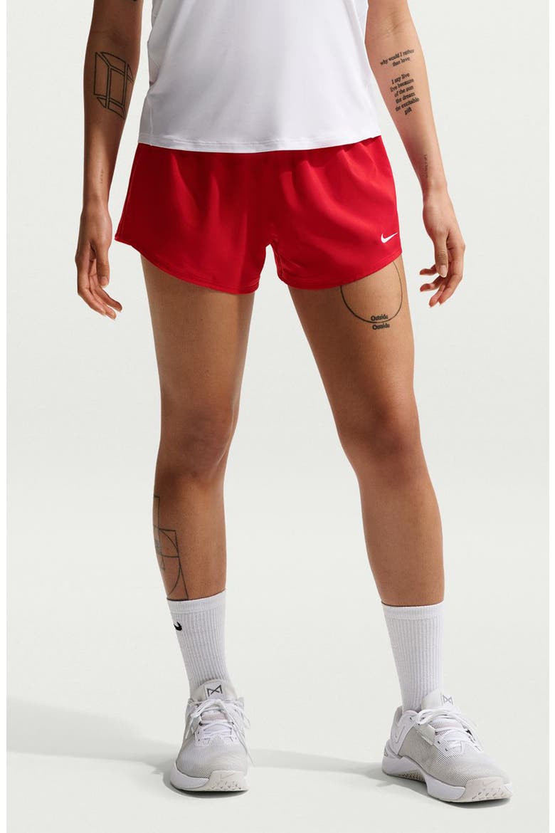 Dri-FIT Mid-Rise 3-Inch Brief-Lined Shorts, Main, color, RED/ WHITE