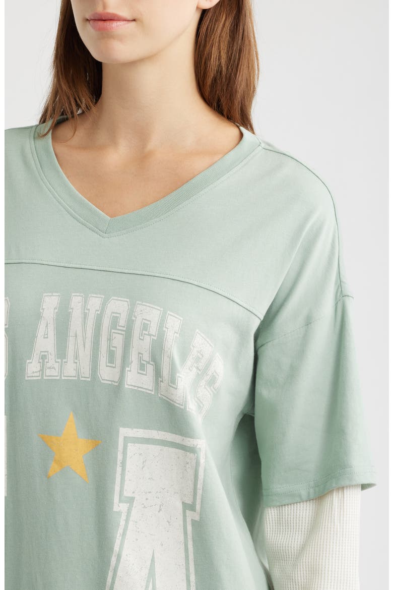 LA Graphic 2-Piece Look T-Shirt, Alternate, color, OLIVE