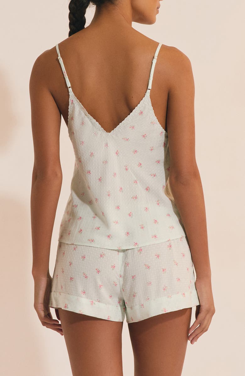 Etam Olivya Caraco Pajama Camisole, Alternate, color, Imp Fond Vert