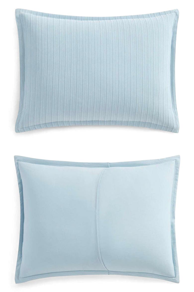 Rowan Microfiber Chenille Jacquard Duvet Cover Set, Alternate, color, HYDRANGEA BLUE