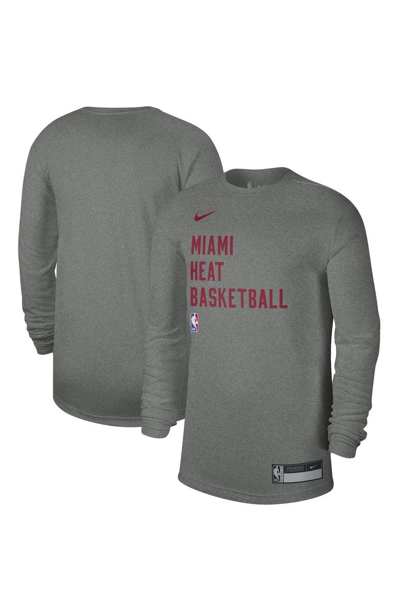 Nike Unisex Nike Heather Gray Miami Heat 2023/24 Legend On-Court Practice Long Sleeve T-Shirt, Main, color, Heather Gray
