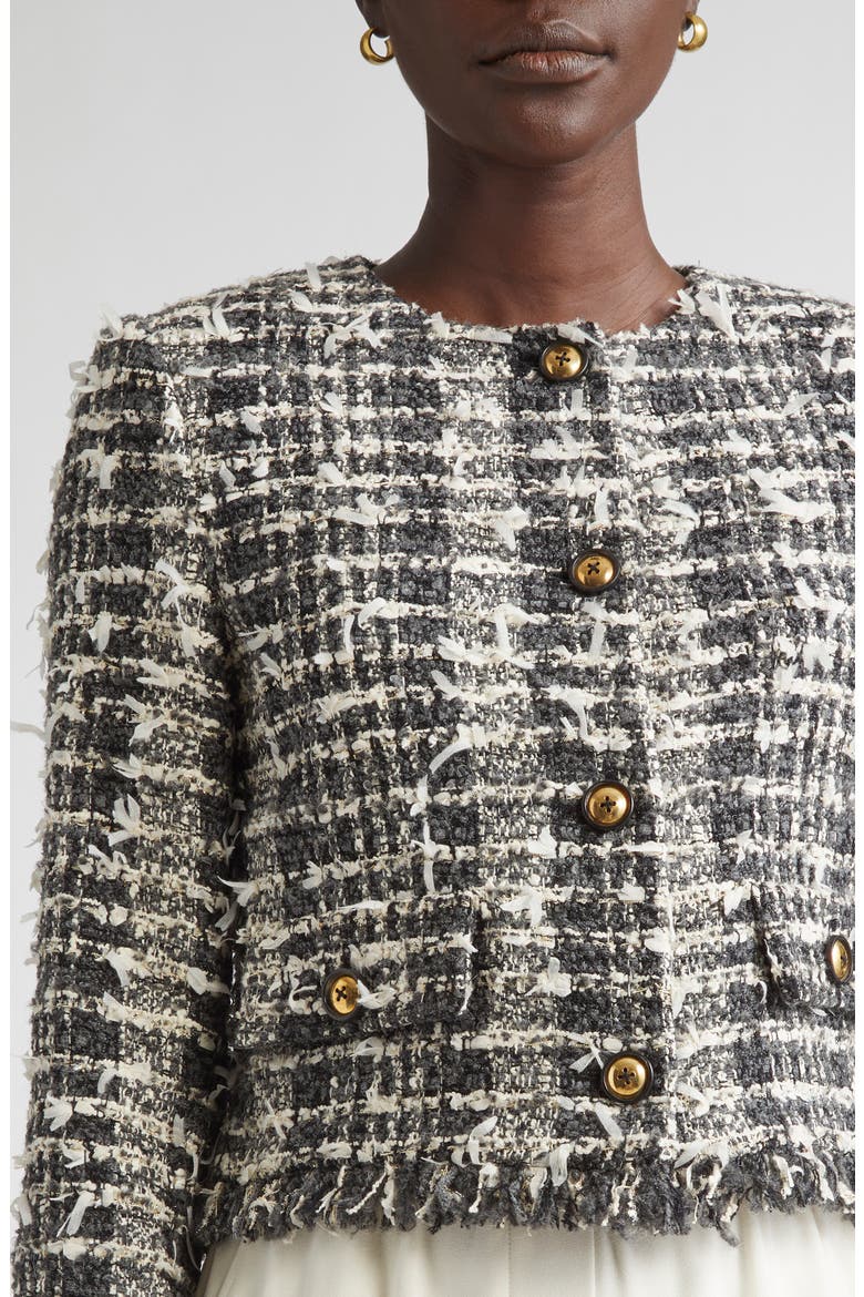 Eyelash Tweed Jacket, Alternate, color, MEDIUM GREY MELANGE MULTI