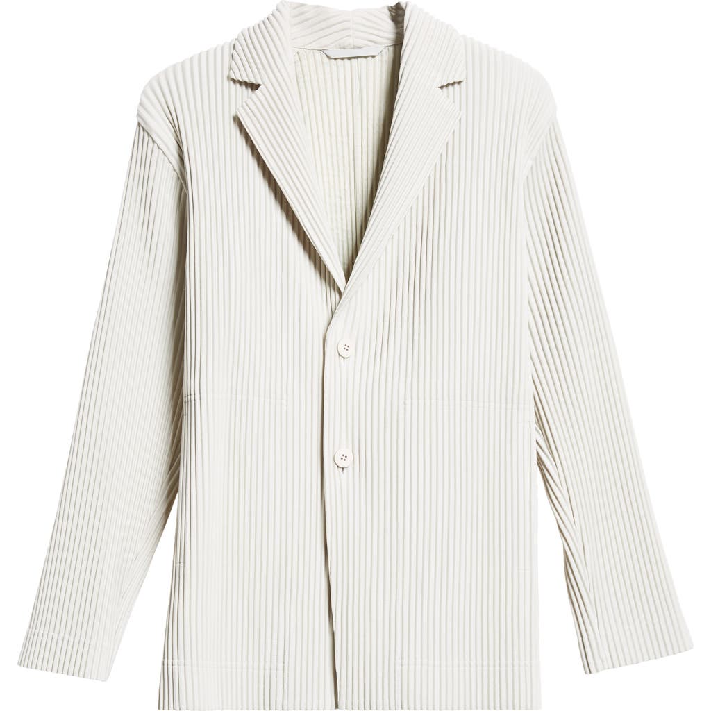 Shop Issey Miyake Homme Plissé Tailored Pleats 1 Single Breasted Blazer In Frosty Gray