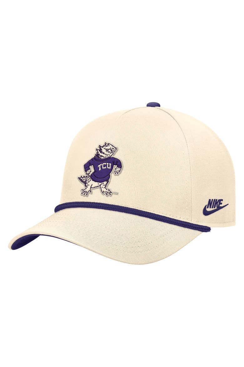 Men's Nike Natural TCU Horned Frogs Vintage Rope Rise Adjustable Hat, Alternate, color, Natural