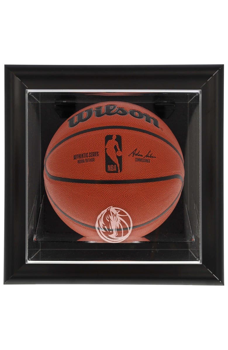 FANATICS AUTHENTIC Dallas Mavericks Black Framed Wall-Mountable Team Logo Basketball Display Case, Main, color, 