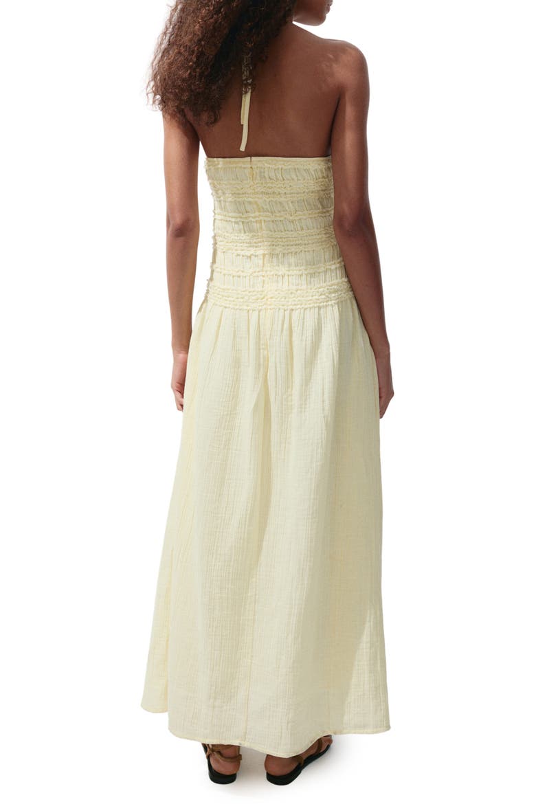 smocked halter midi dress Smocked Beaded Halter Midi Dress Sage / Large