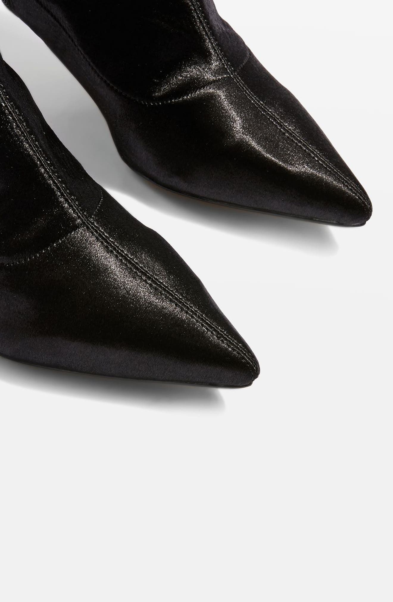 Bon Bon Satin Sock Bootie, Alternate, color, BLACK