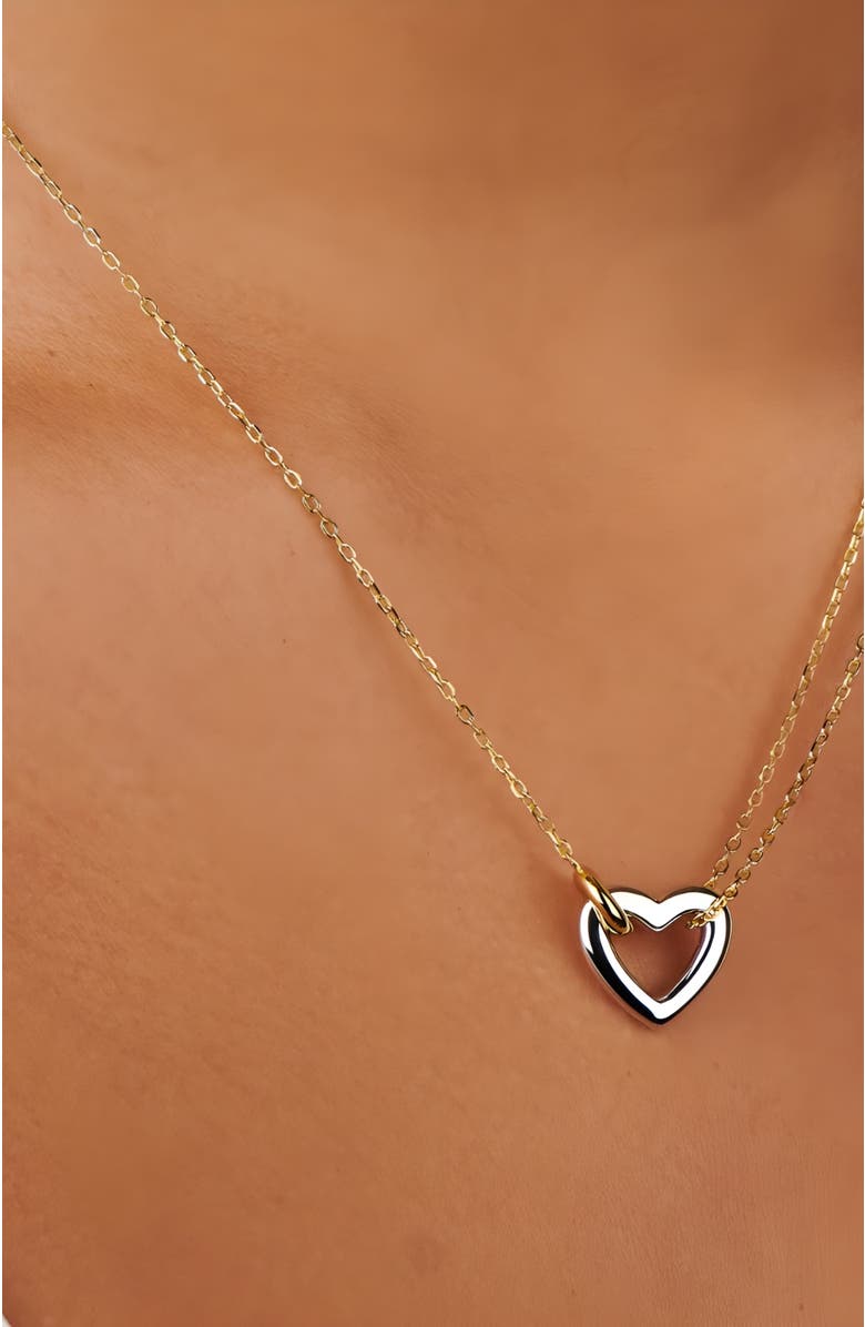 Little Sky Stone Emma Heart Necklace, Alternate, color, Silver / Gold