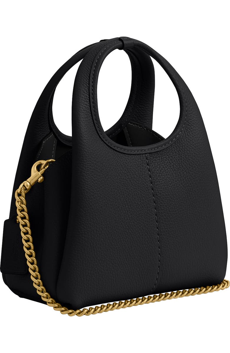COACH Lana Polished Pebble Leather Shoulder Bag, Alternate, color, B4/ Black