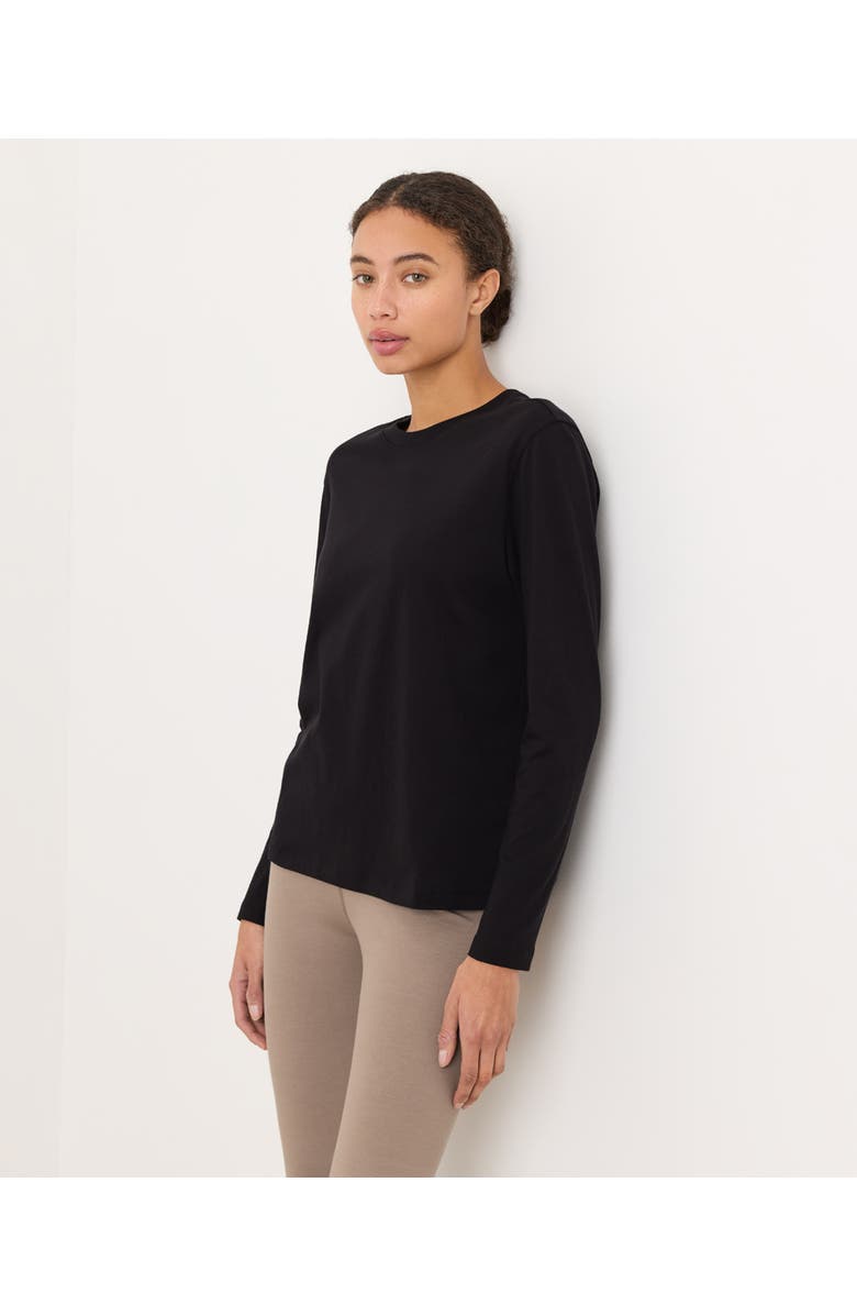 Pact Organic Cotton Women's Softspun Essential Crewneck Long Sleeve Tee, Alternate, color, Black