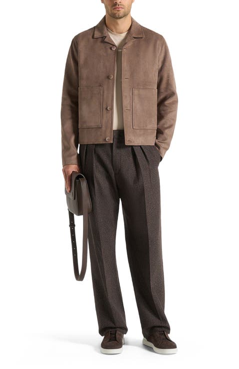 Michel Suede Jacket With Revere Collar