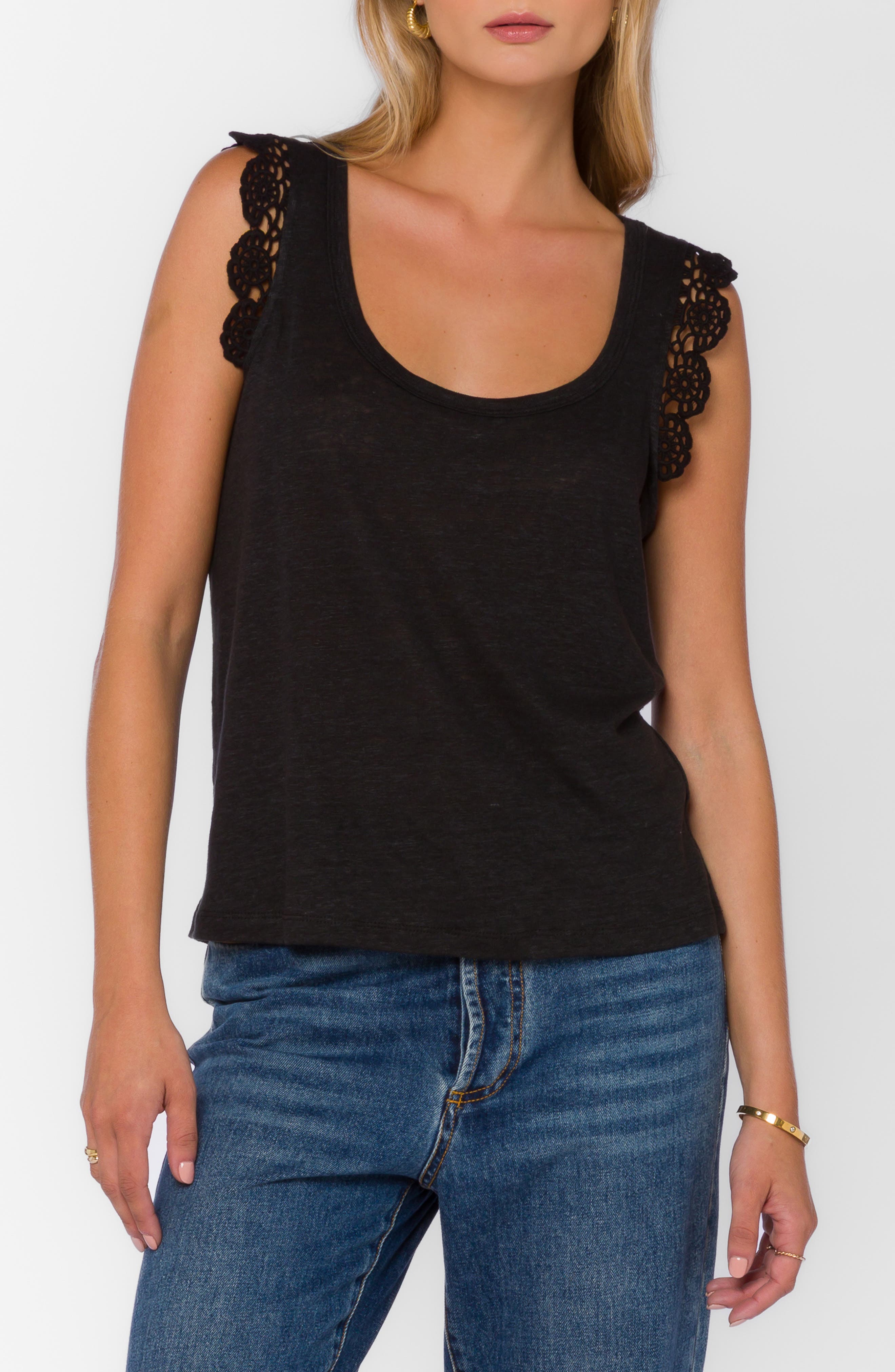 VELVET HEART Waverly Scoop Neck Linen Tank