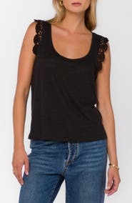 VELVET HEART Waverly Scoop Neck Linen Tank