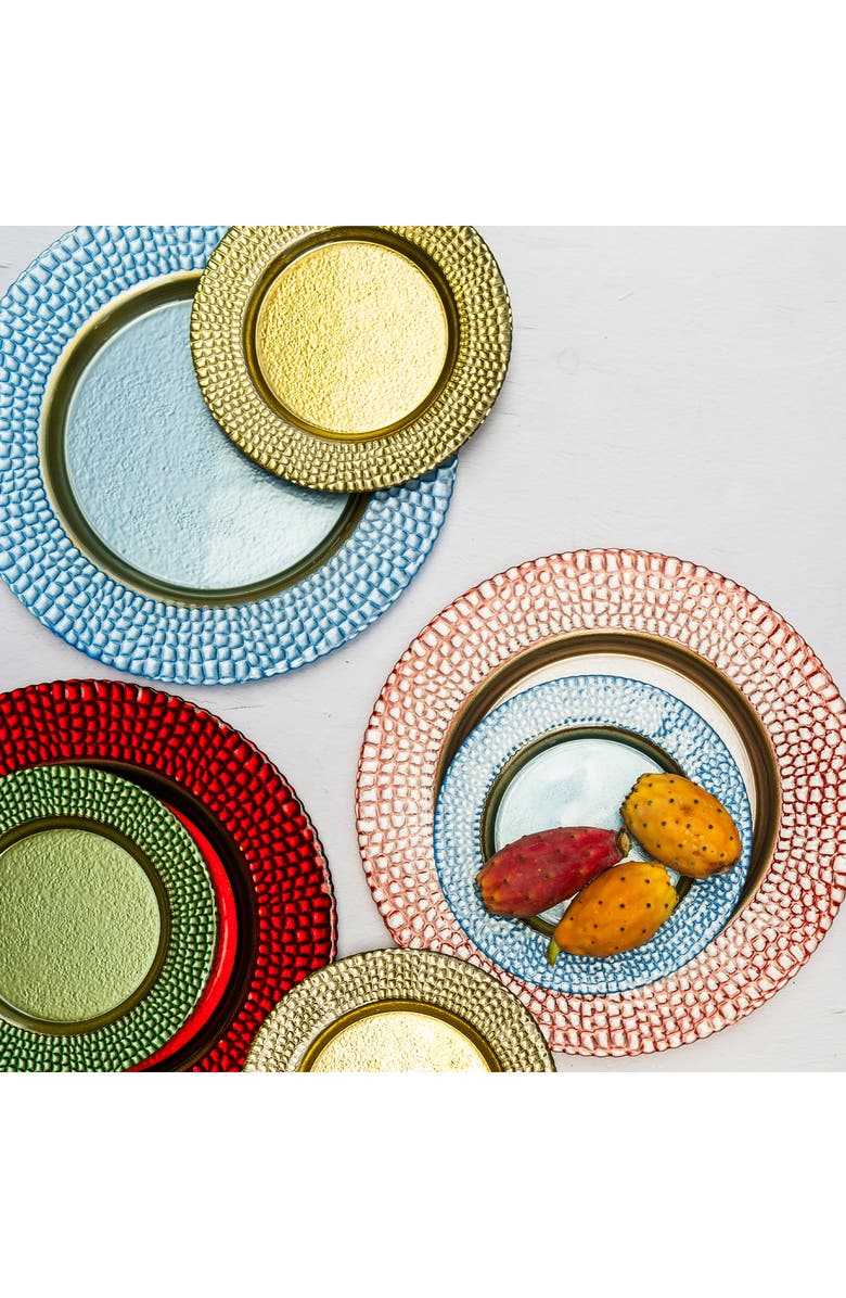 VIETRI Pelli Glass Blue Salad Plate, Alternate, color, Blue