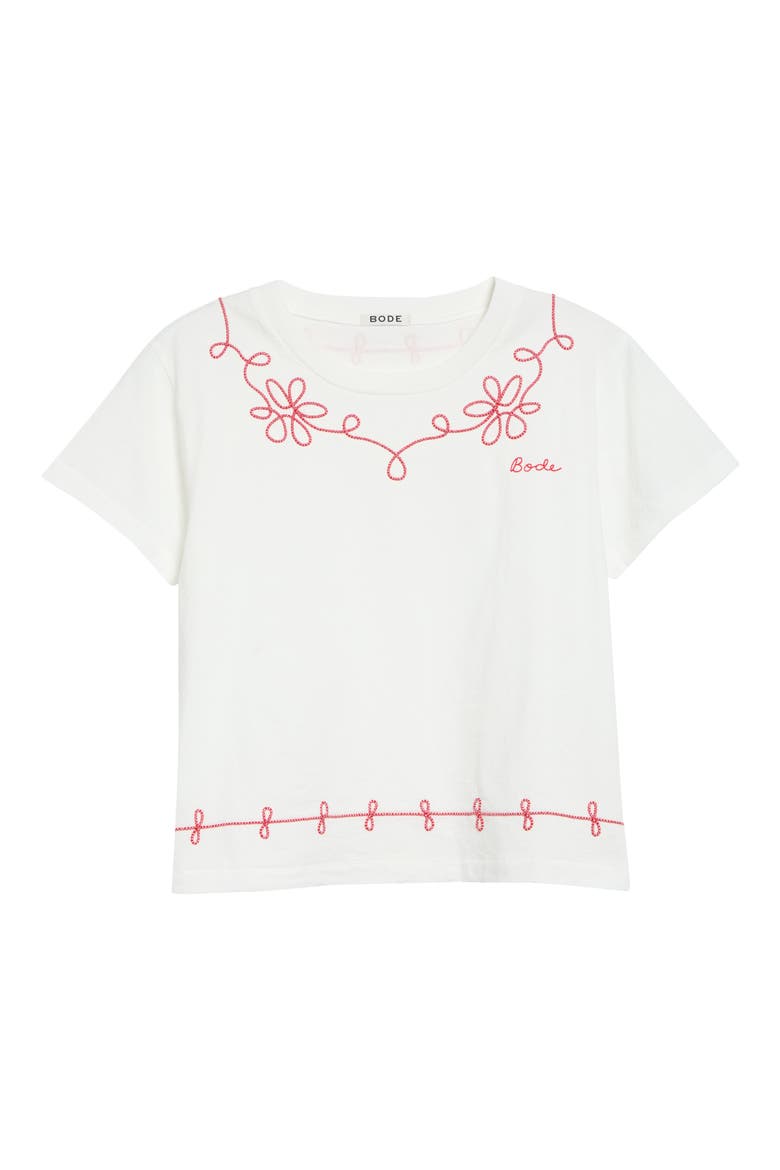 Lasso Embroidered Cotton T-Shirt, Main, color, CREAM