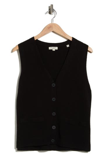 Max Studio V-neck Sweater Vest In Black