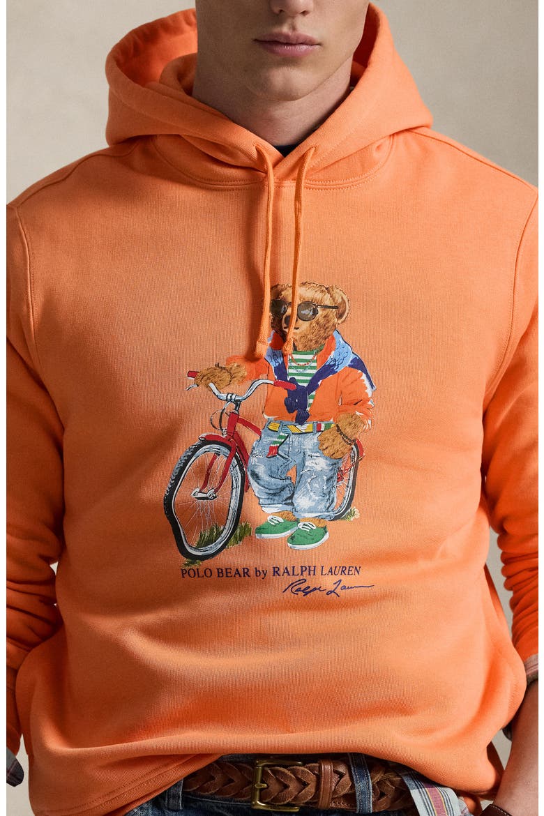 Polo Bear Fleece Graphic Hoodie, Alternate, color, POPPY-SUMMER BEAR