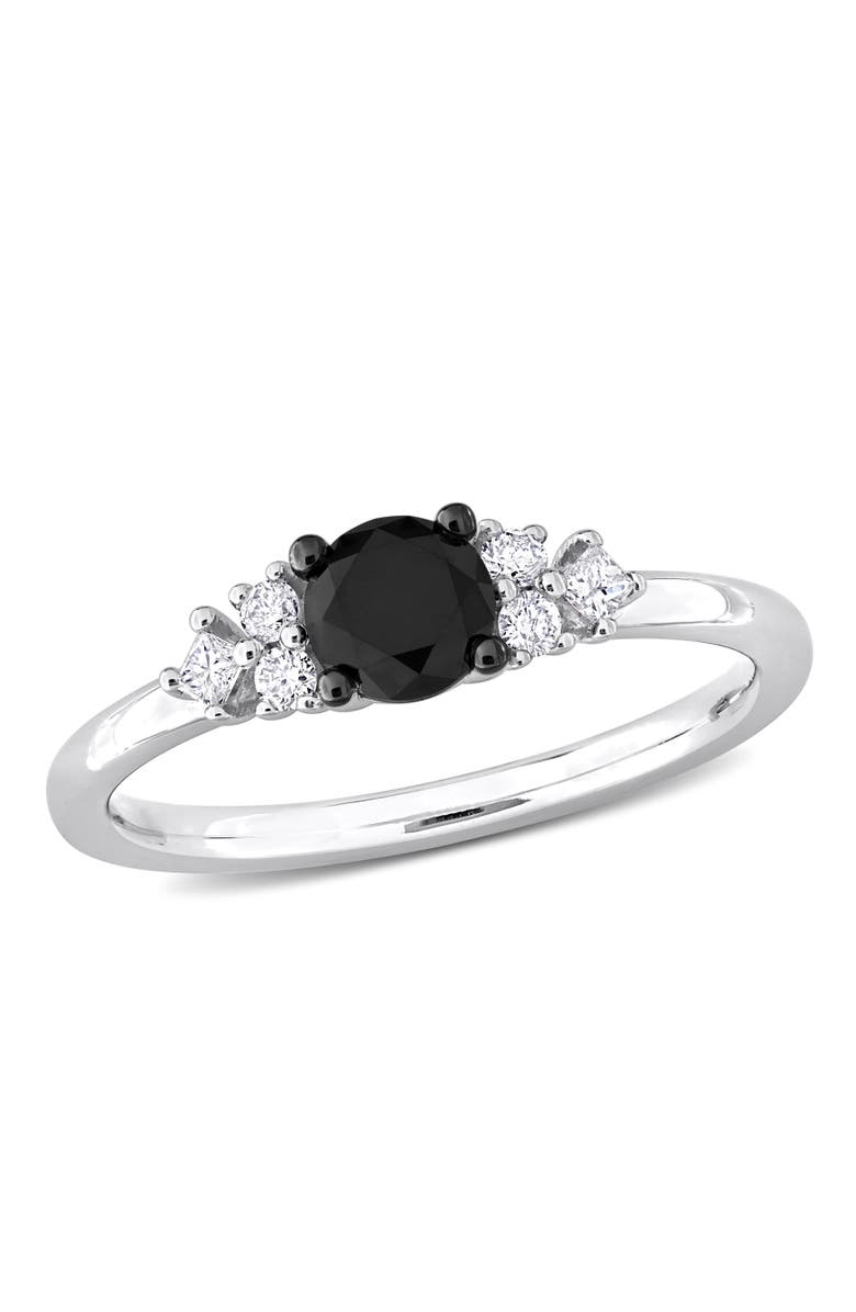 Julianna B. Black & White Diamond Seven-Stone Ring 14k, Main, color, 14K White Gold