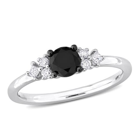 Black & White Diamond Seven-Stone Ring 14k