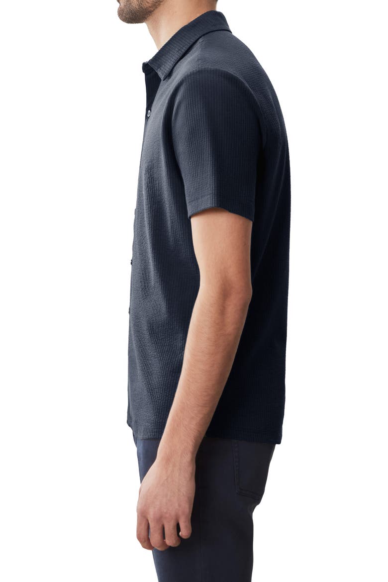 Manny Short Sleeve Knit Button-Up Shirt, Alternate, color, NAVY