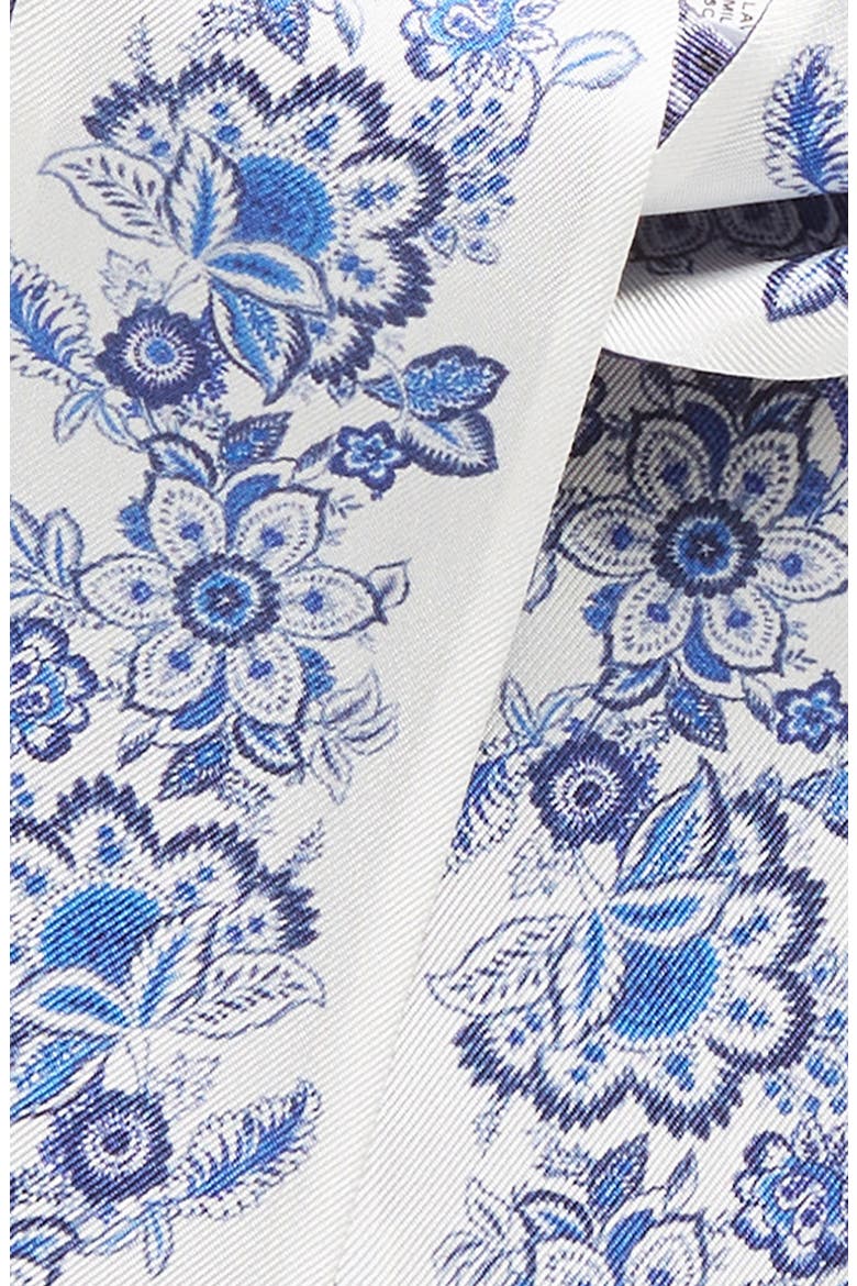 Floral Silk Scarf, Alternate, color, PRINT ON BLUE BASE