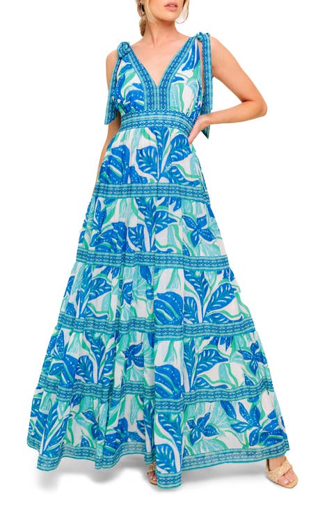 Floral Tie Shoulder Maxi Dress